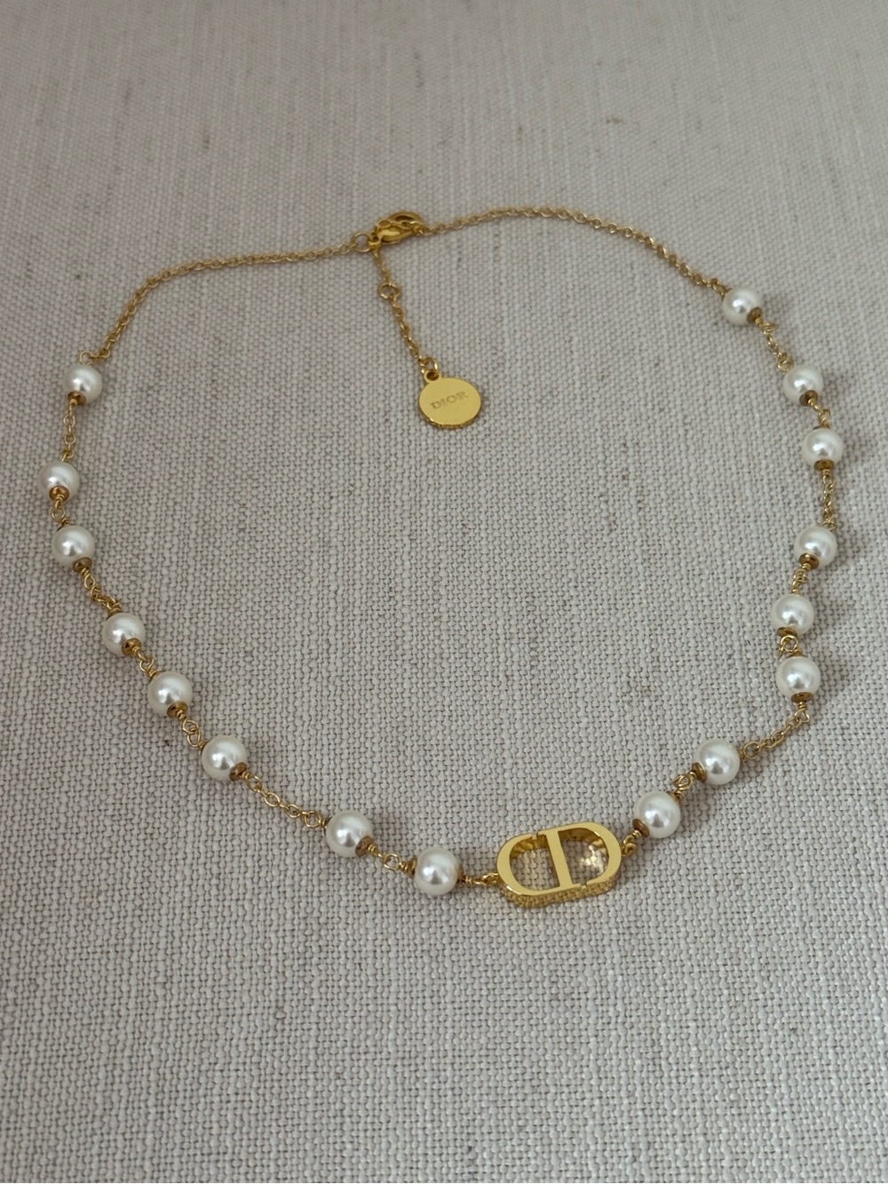Dior pearl CD necklace